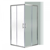 Cabina dus patrata 80x80 cm, sticla securizata, profile aluminiu cromat, Cook&amp;Lewis, usi glisante