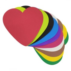 Accesorii creatie hartie gumata,inima,14x15,1mm,12 bucati set