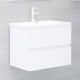 vidaXL Mască Chiuvetă Baie Albă 60x38.5x45 cm PAL Sertar Dulap Lavabou Mobilier Baie