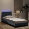Gossi cadru de pat cu lumini led, gri inchis, 152x203 cm, catifea
