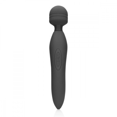 Vibrator Masaj Powerful Wand, 20 Moduri Vibratii, Silicon, USB, Gri, 30.5 cm foto
