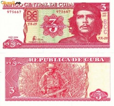 CUBA 3 pesos 2004 UNC!!! foto