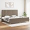 vidaXL Cadru de pat fără saltea, gri taupe, 200x200 cm, textil 3125409