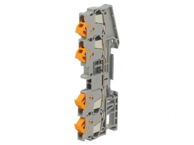 Conector &amp;Icirc;mbinare Șine 0,25-1,5mm&amp;sup2; 4 Borne Gri foto
