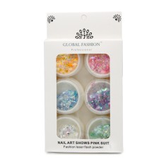 Set 6 decoratiuni multicolore pentru unghii