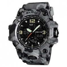 Ceas barbatesc Skmei, Digital, Camuflaj, Army, Shock Resistant, Militar, Sport, Dual time, Cronograf