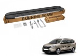 Praguri Laterale Dacia Lodgy ALM, Tip Treapta, Aluminiu + ABS, Montaj Fara Gaurire, 150kg