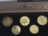 Set Argint URSS Olimpiada Moscova 1980 &ndash; 5 monede Proof casetă originală