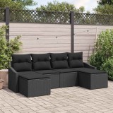 Cumpara ieftin Set de canapele pentru grădină 6 pcs Negru Rattan poli