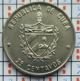 Cuba 25 centavos 1989 UNC - Alexander Humboldt - tiraj 17.000 - km 361 - A022