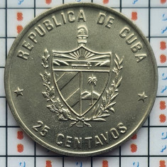 Cuba 25 centavos 1989 UNC - Alexander Humboldt - tiraj 17.000 - km 361 - A022