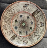 Ceramică de Horezu semnată de Eufrosina Vicșoreanu, dimensiune 27 cm