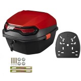 Cumpara ieftin Cutie Portbagaj Moto / Scuter FIXATO, 43x37x30 cm, cu cheie și sistem antifurt, Negru cu Rosu