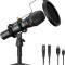 Microfon profesional dinamic Maono HD300T, latenta zero, monitorizare vocala si control volum, conectare XLR sau USB