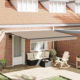 Copertina retractabila automata vidaXL, LED, bej, 400x300 cm, poliester, impermeabila, UV, balcon, terasa