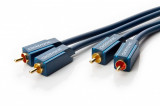 Cablu Profesional OFC RCA mufa x2 din ambele parti 1m Placare aurit albastru CLICKTRONIC 70377