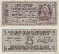 1942 (10 III), 5 Karbowanez (P-51) - Ucraina foto