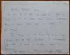 Text olograf al lui Andrei Otetea prin care o felicita pe pe Mia Groza, 1969