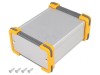 Carcasă aluminiu gri cu panou frontal 91x100x53.5 mm