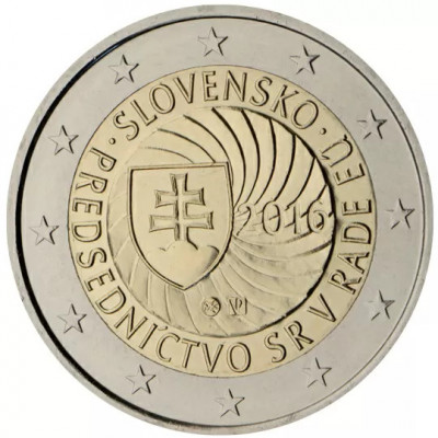 Slovacia 2 Euro 2016 (Presidentia Europeana) KM-142 UNC !!! foto