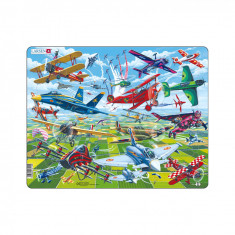 Puzzle Maxi tipuri de Avioane 64 piese, Larsen EduKinder World