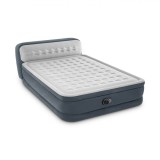 Saltea Gonflabila Intex, Suport pentru Cap, Pompa Incorporata, Fibra-Tech, 236x152x46cm, Gri, Oem