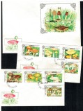 Mongolia 1991 - Ciuperci, serie si colita FDC