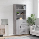 VidaXL Dulap &icirc;nalt, gri sonoma, 69,5x34x180 cm, lemn compozit