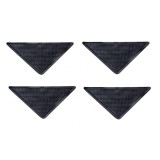 Set triunghiuri anti alunecare pentru covoare, 4 buc, negre