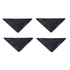 Set triunghiuri anti alunecare pentru covoare, 4 buc, negre foto