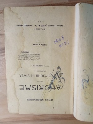 H. Aforisme 1921 Sibiu foto