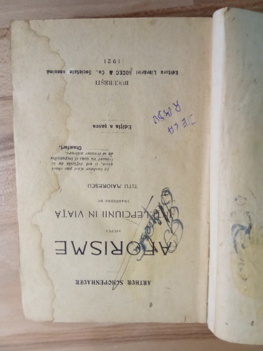 H. Aforisme 1921 Sibiu