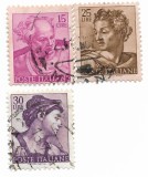 Italia - Desene din Capela Sixtina de Michelangelo, 1961 - valori obliterate