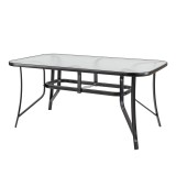 Cumpara ieftin Masa de gradina Leziter Canillo cu cadru metalic si blat din sticla, neagra