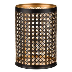 Suport lumanare/flori artificiale din metal, negru/auriu, M1