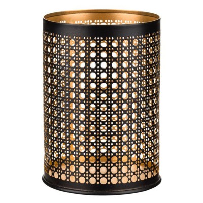 Suport lumanare/flori artificiale din metal, negru/auriu, M1 foto