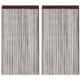 vidaXL Draperii cu franjuri, 2 buc., 140 x 250 cm, maro