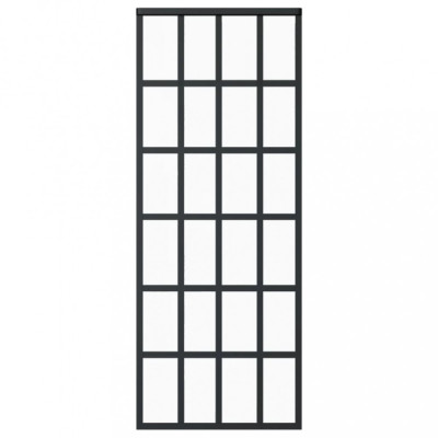 Ușă glisantă, negru, 76x205 cm, sticlă ESG și aluminiu foto