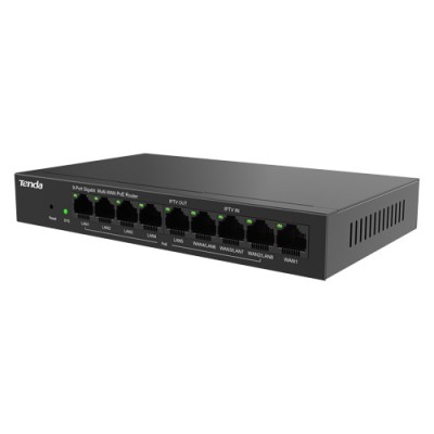 Router 8 porturi PoE+, 1 port WAN, Gigabit, Web Management - TENDA TND-G0-8G-POE foto