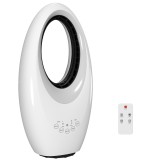 HOMCOM Ventilator turn fără pale, ventilator silențios 36 dB cu oscilație 60&deg;, iluminare LED, 3 trepte de viteză, 7,5-Stunden-Timer, telecomandă | Aos