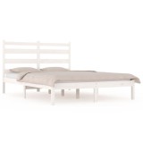 Cumpara ieftin Cadru de pat, alb, 200x200 cm, lemn masiv de pin