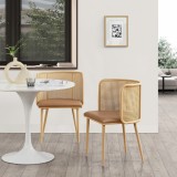 Set 2 scaune bucatarie Flen 75x52x49cm maro efect lemn [en.casa] HausGarden Leisure