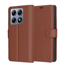 Husa Xiaomi 14T Pro Techsuit Leather Folio, maro foto