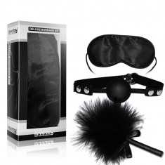 Deluxe Bondage Kit - Set BDSM cu Caluș, Mască și Puf