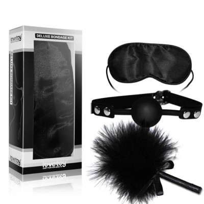 Deluxe Bondage Kit - Set BDSM cu Caluș, Mască și Puf foto