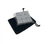 Set 9 Cuburi Gheata Piatra Reutilizabile Whisky Stones Adhoreca, Saculet Inclus, Gri
