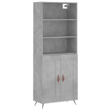 Dulap inalt, gri beton, 69,5x34x180, lemn compozit
