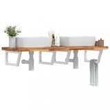 VidaXL Raft pentru lavoar montat pe perete, oțel și lemn masiv acacia 3302866