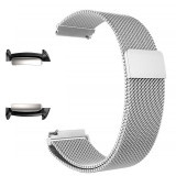 Curea tip Milanese Loop, adaptoare compatibile Samsung Gear Fit 2, Argintiu