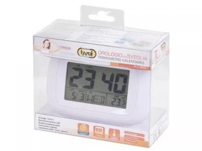 Ceas de masa cu alarma termometru alb Trevi foto